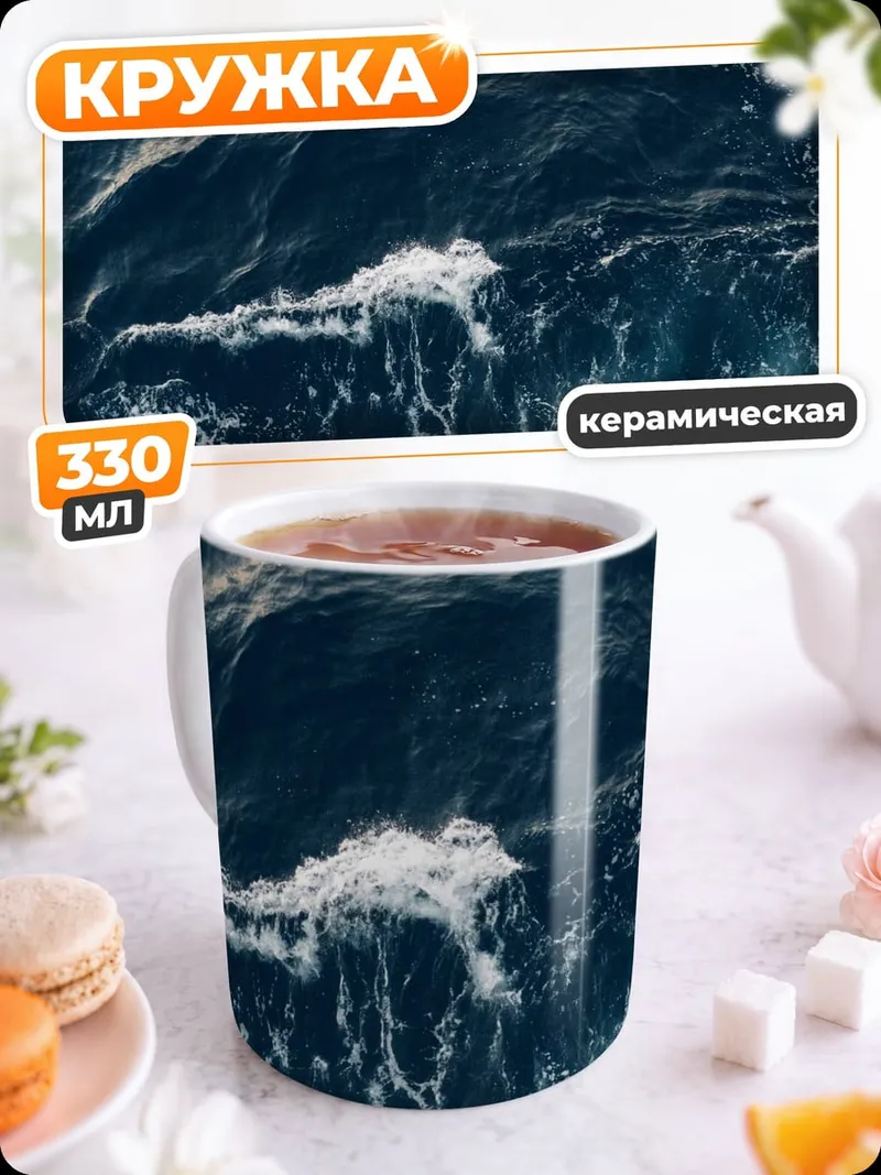 Кружка керамическая Морская волна