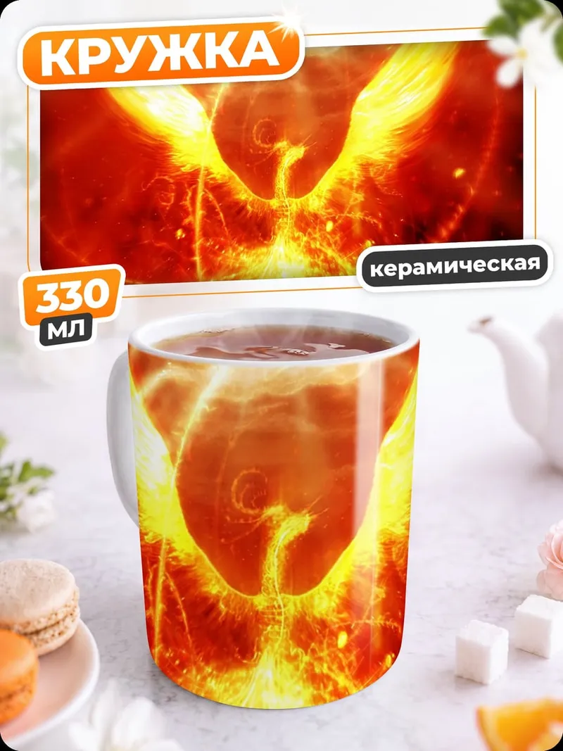 Кружка керамическая Огненный феникс возрождается