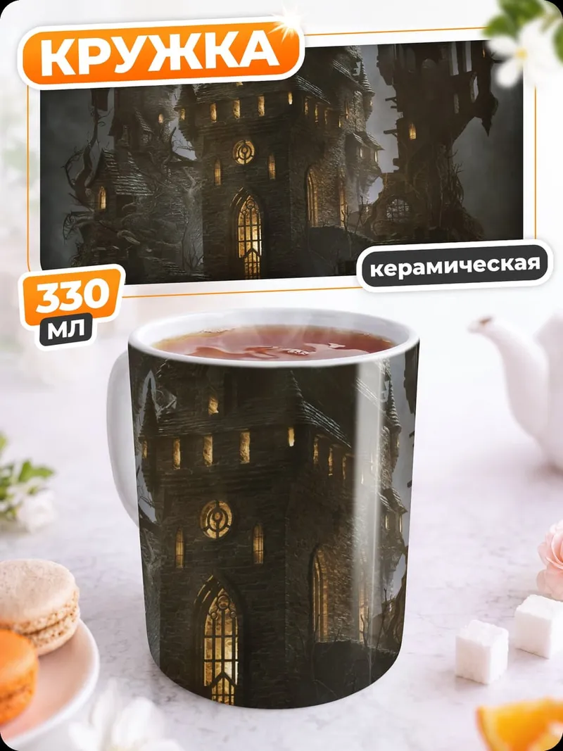 Кружка керамическая Замок на холме