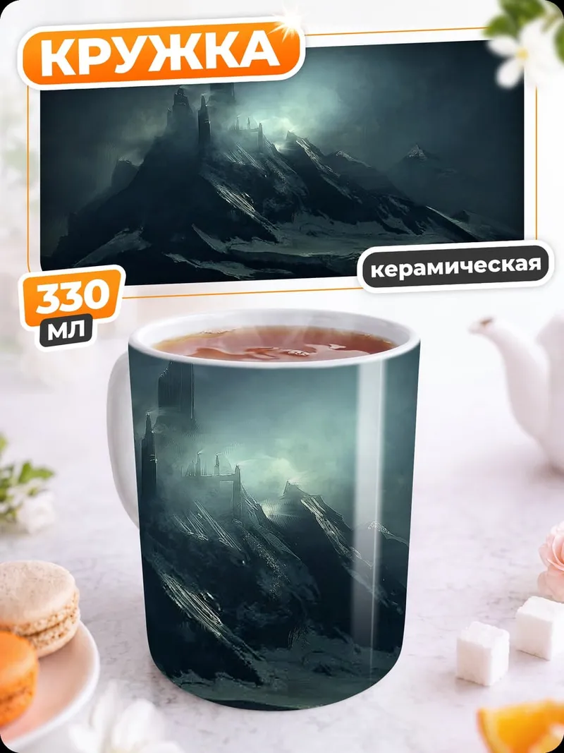 Кружка керамическая Заснеженная гора