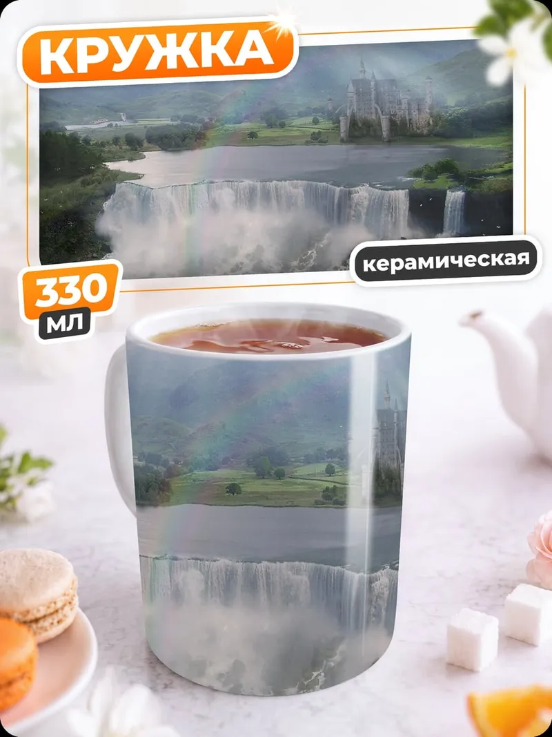 Кружка керамическая Горный водопад