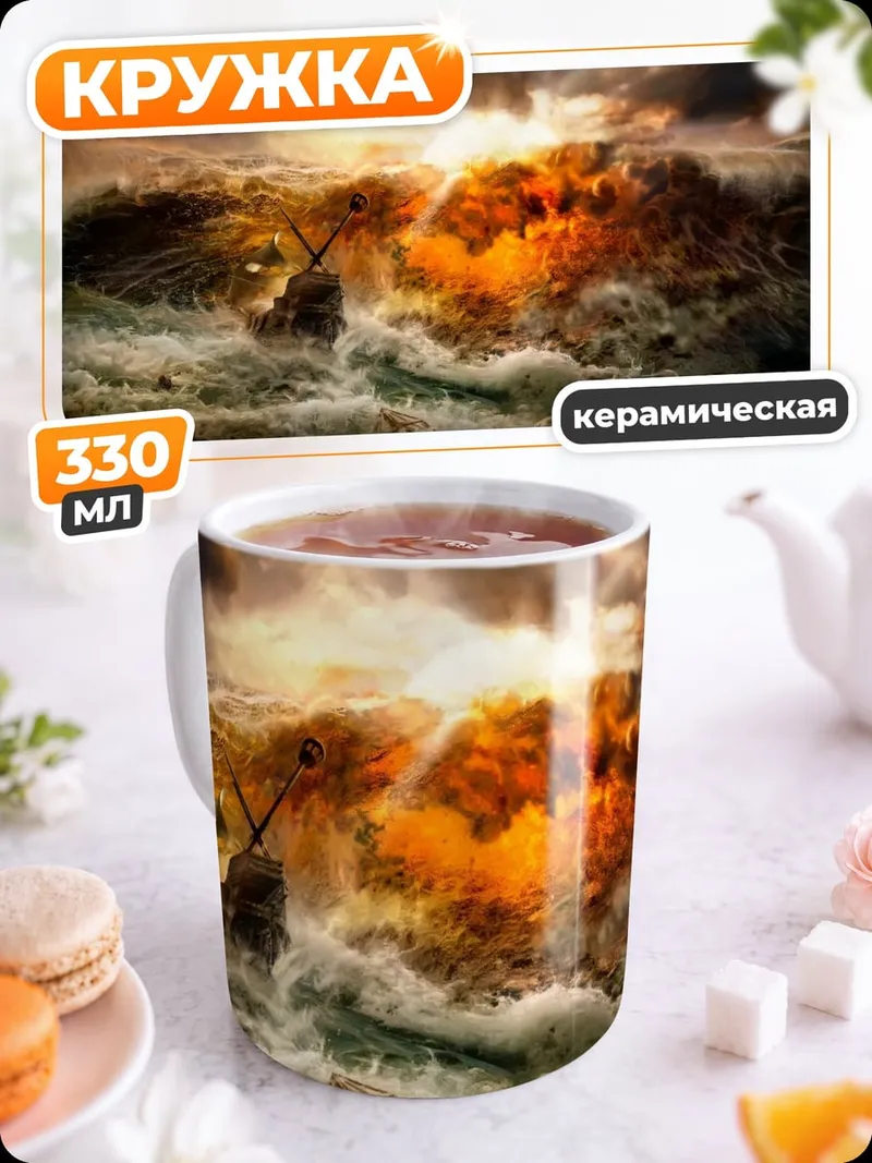 Кружка керамическая Бушующий океан