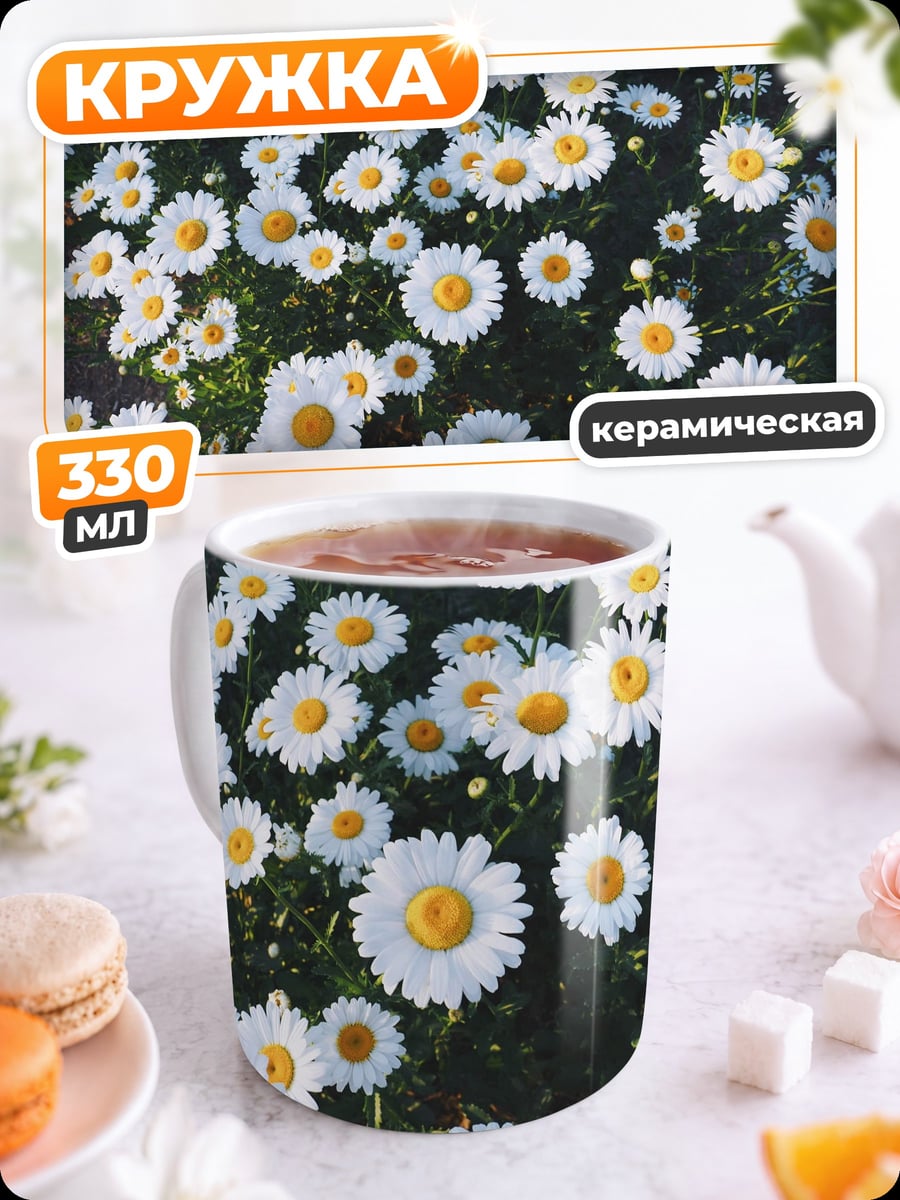 Кружка керамическая Поле ромашек