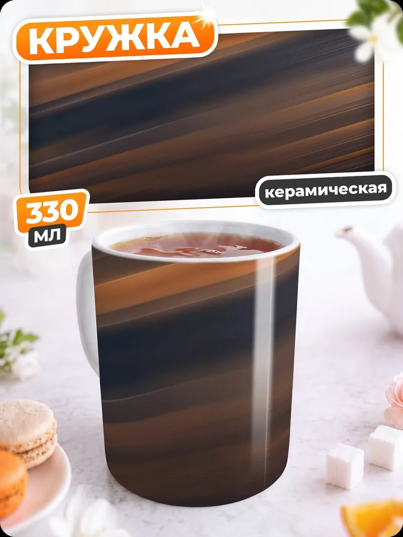 Кружка керамическая абстрактные линии