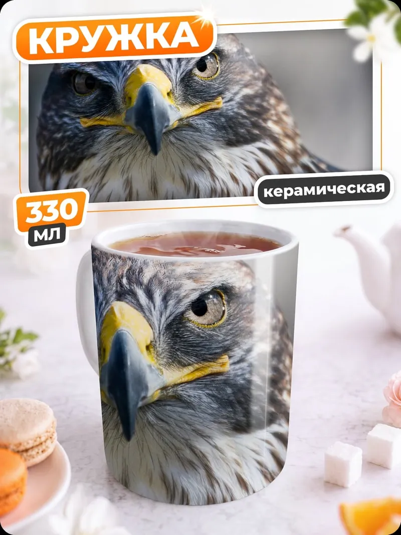Кружка керамическая Хищная птица