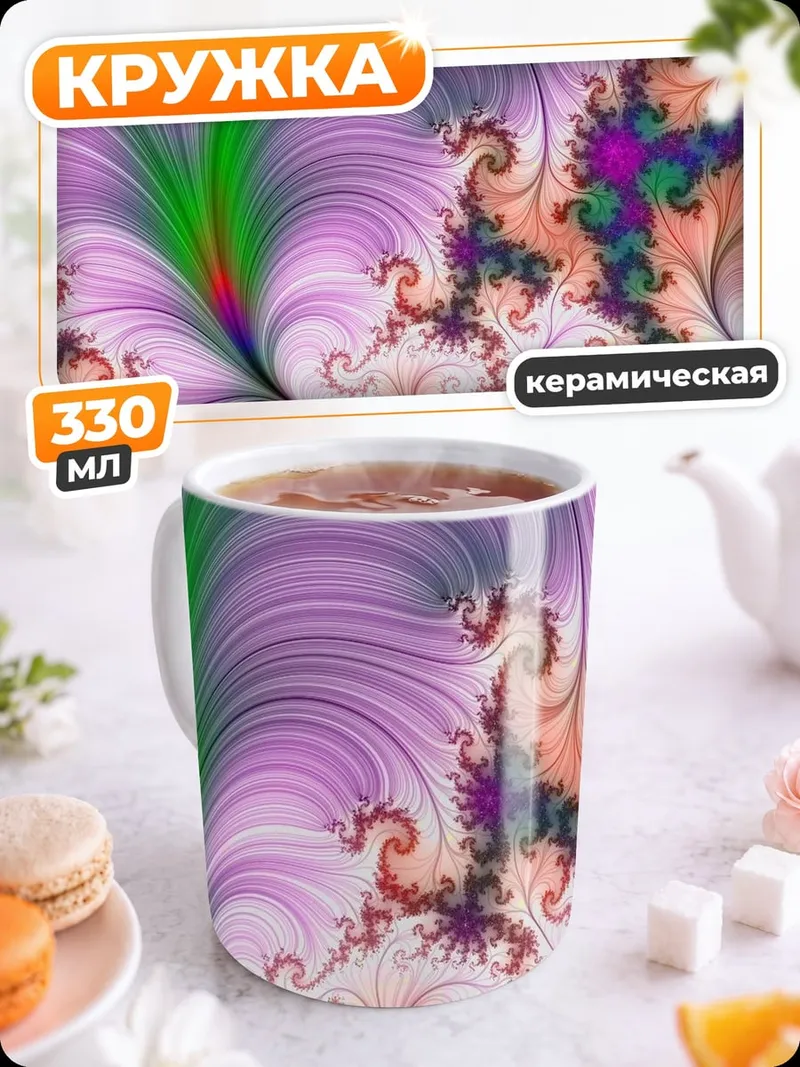 Кружка керамическая Фрактальный узор
