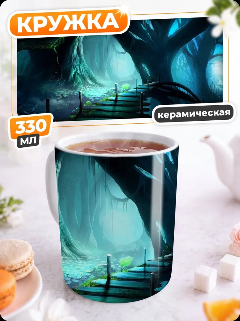 Кружка керамическая Волшебный лес