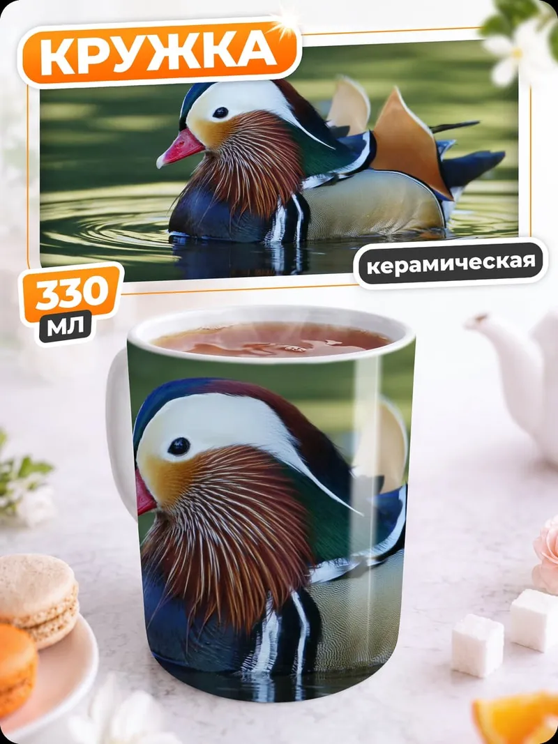 Кружка керамическая Утка мандаринка