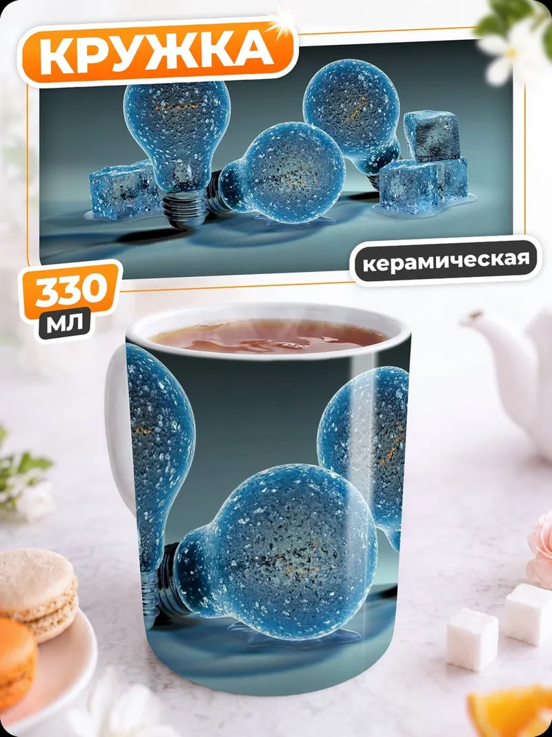 Кружка керамическая Ледяные лампочки