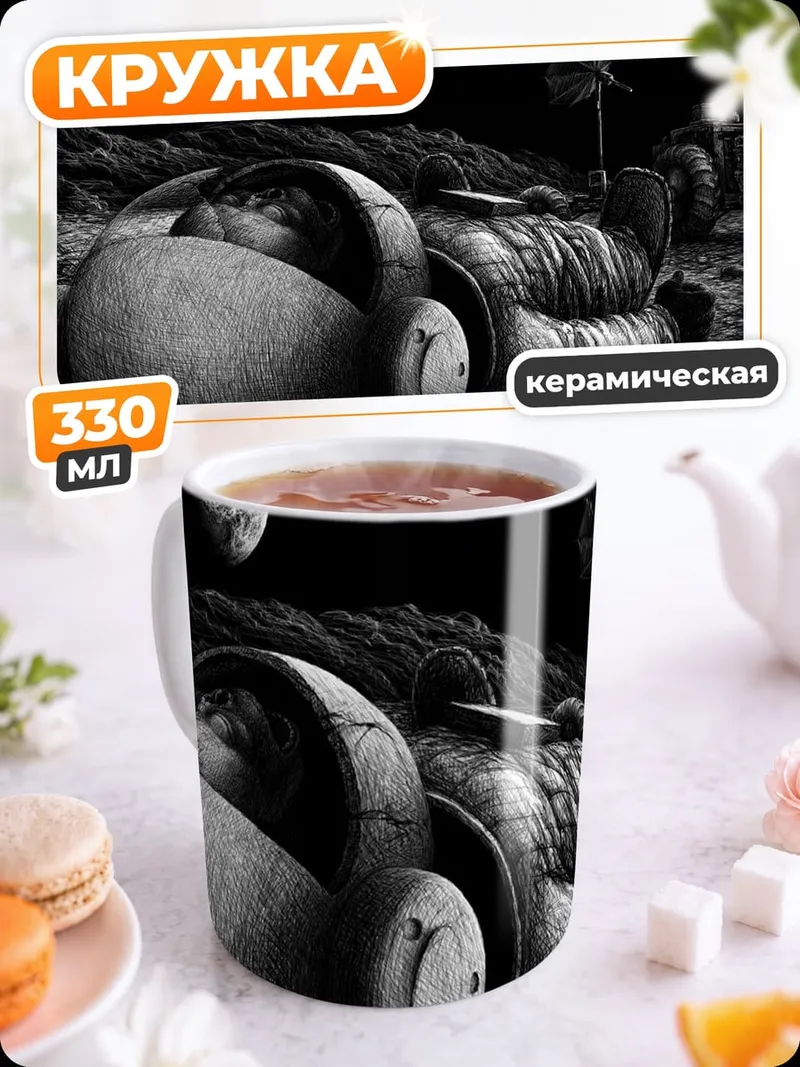 Кружка керамическая лунный астронавт