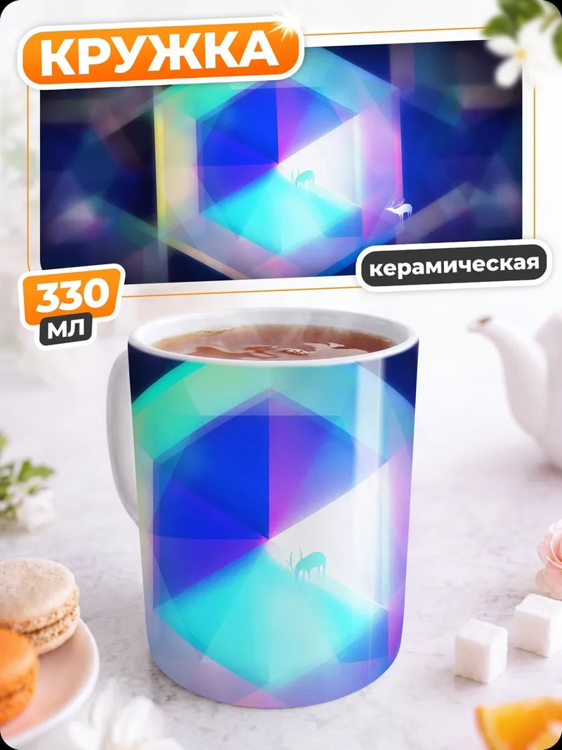 Кружка керамическая Гексагональная геометрия