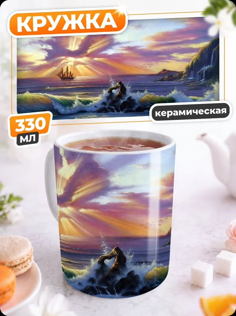 Кружка керамическая романтический закат