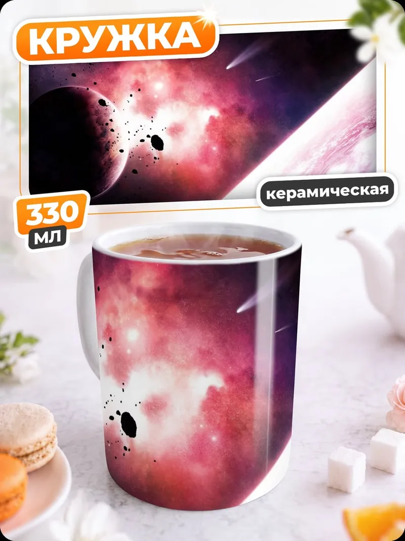Кружка керамическая Космическая битва планет