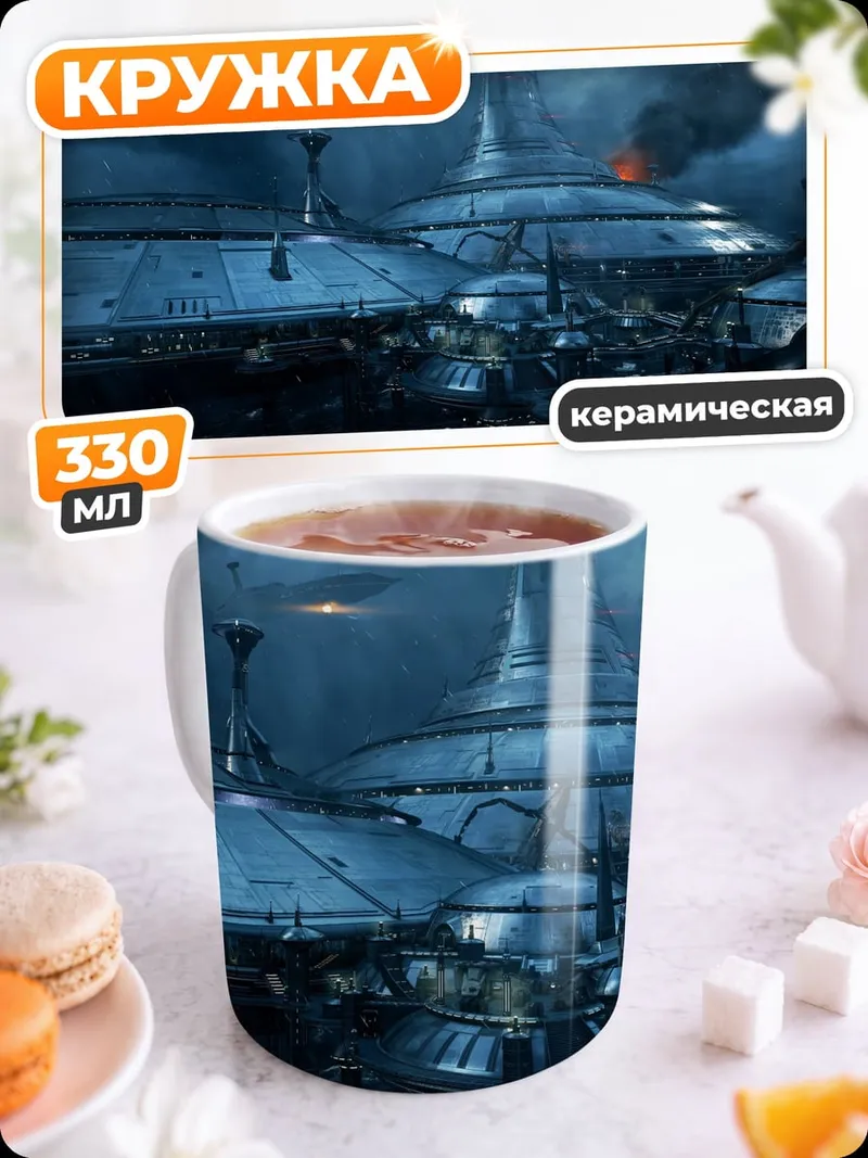 Кружка керамическая Космическая станция