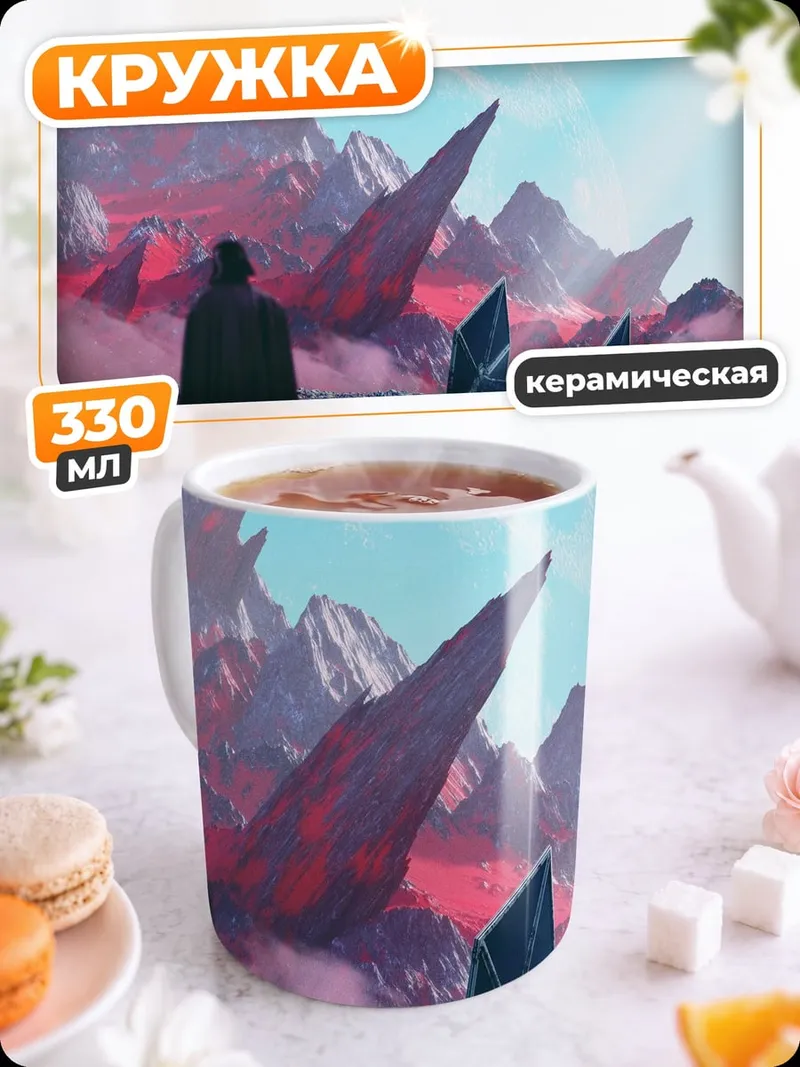 Кружка керамическая фантастический пейзаж