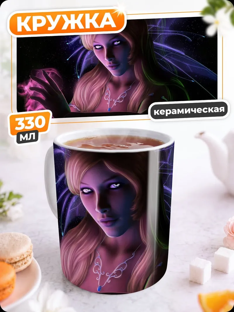 Кружка керамическая Фиолетовая фея