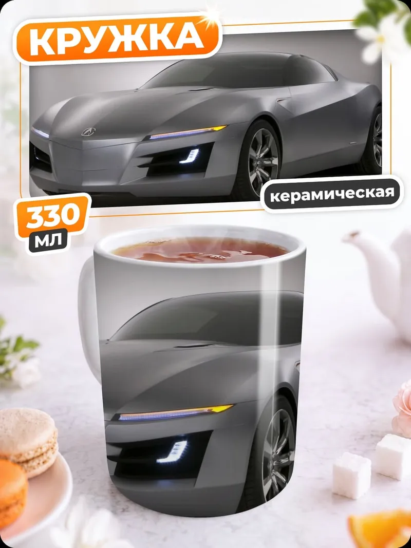 Кружка керамическая Серебристый концепткар