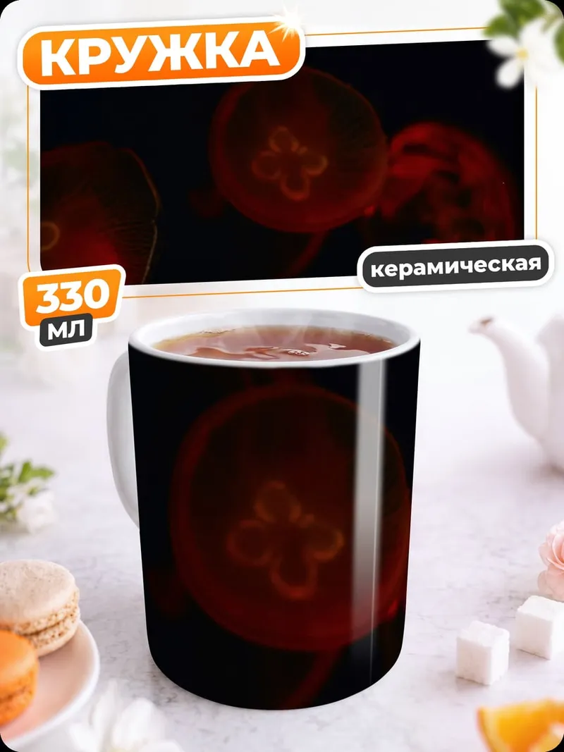 Кружка керамическая Светящиеся медузы