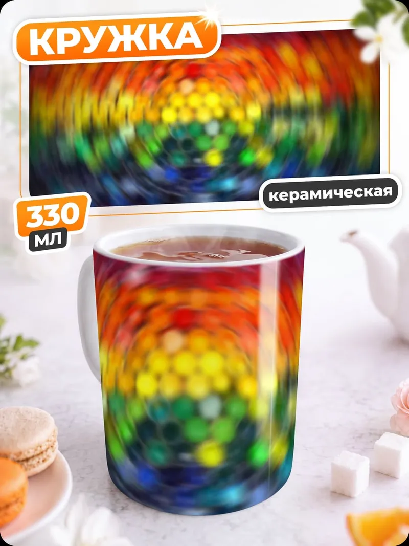 Кружка керамическая Радужное размытие
