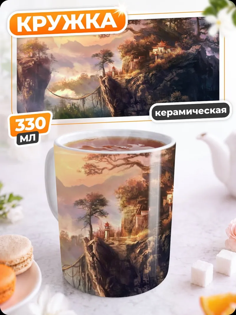 Кружка керамическая Парящие острова в небе