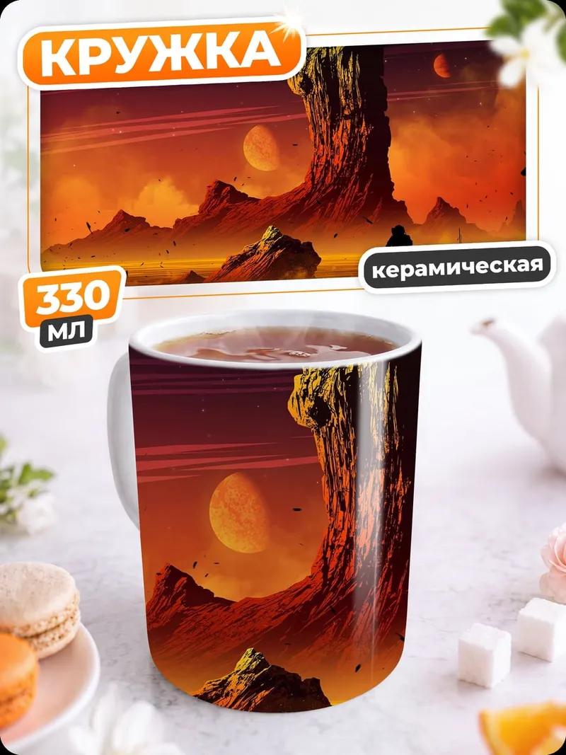 Кружка керамическая Красная планета закат