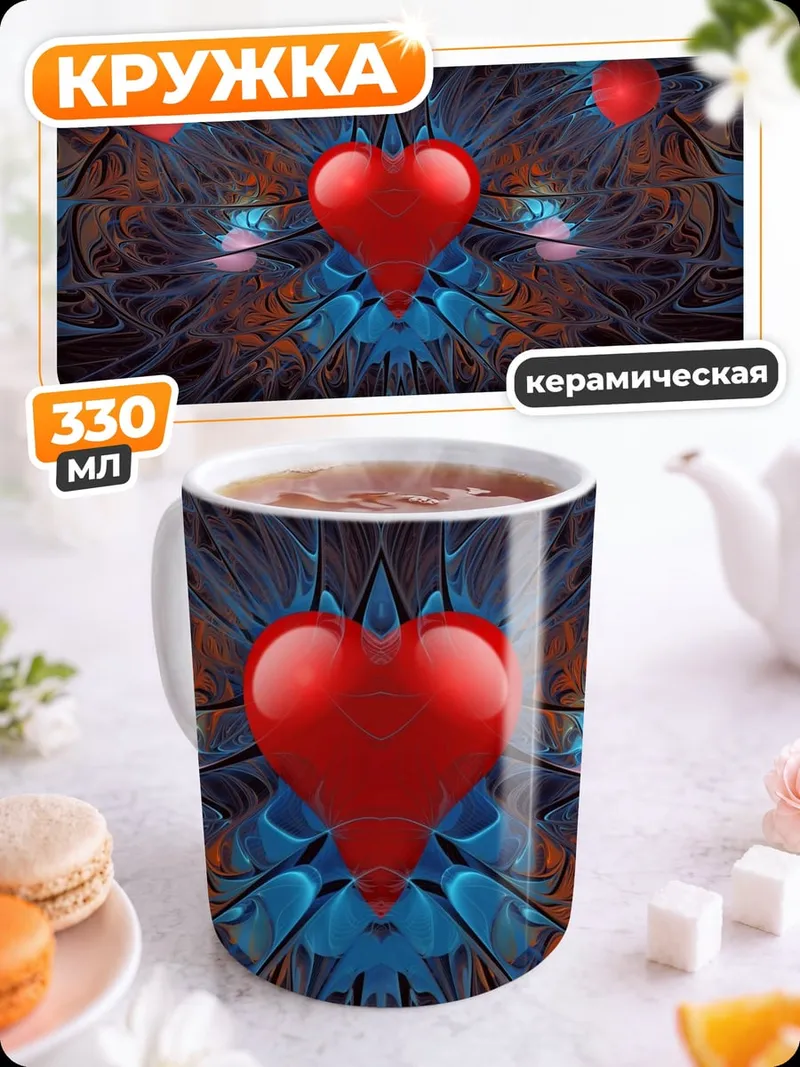 Кружка керамическая Абстрактное сердце