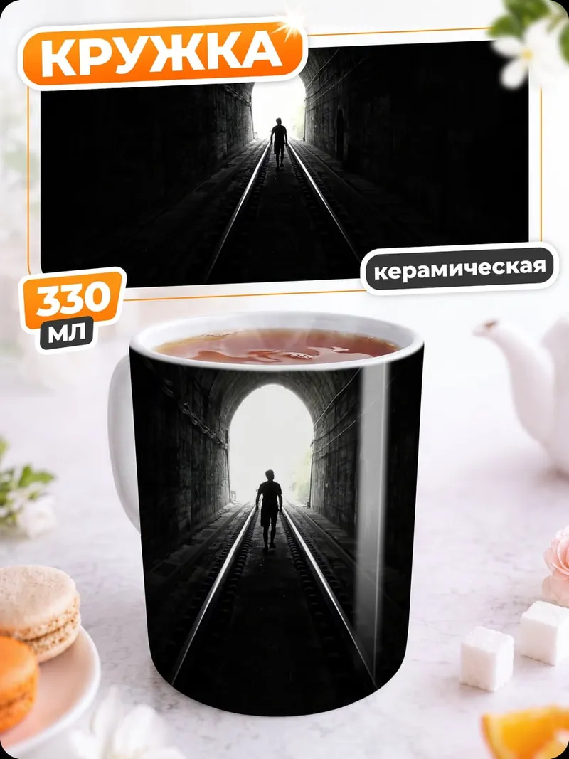 Кружка керамическая Человек в тоннеле