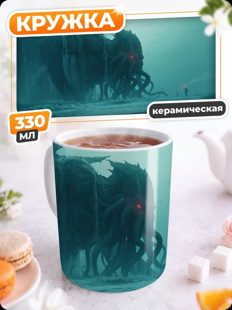 Кружка керамическая Морское чудовище