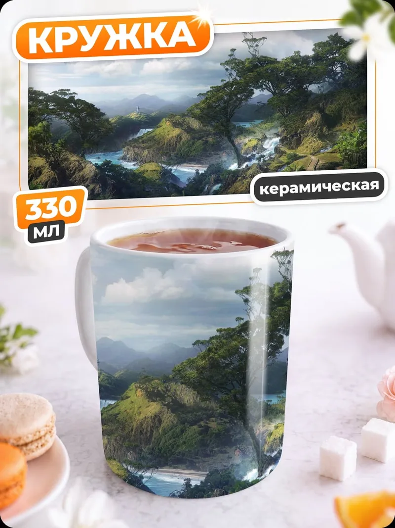 Кружка керамическая Туманный лес
