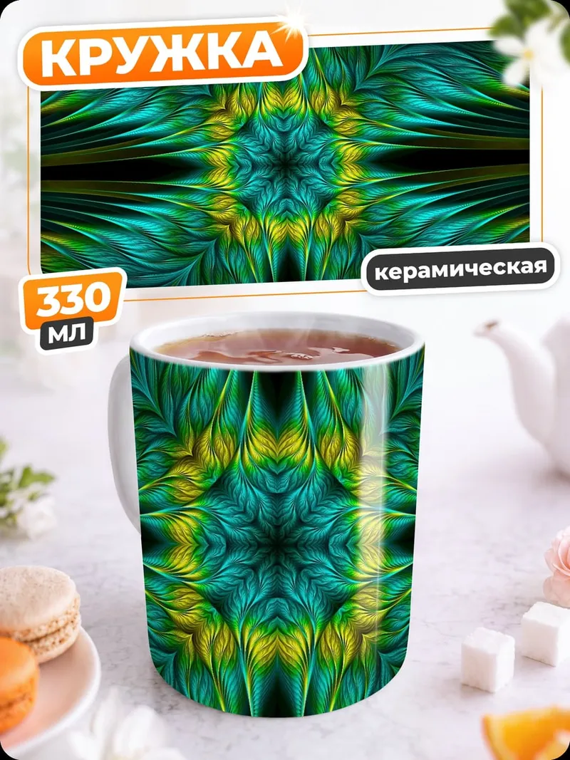 Кружка керамическая Цветочная мандала