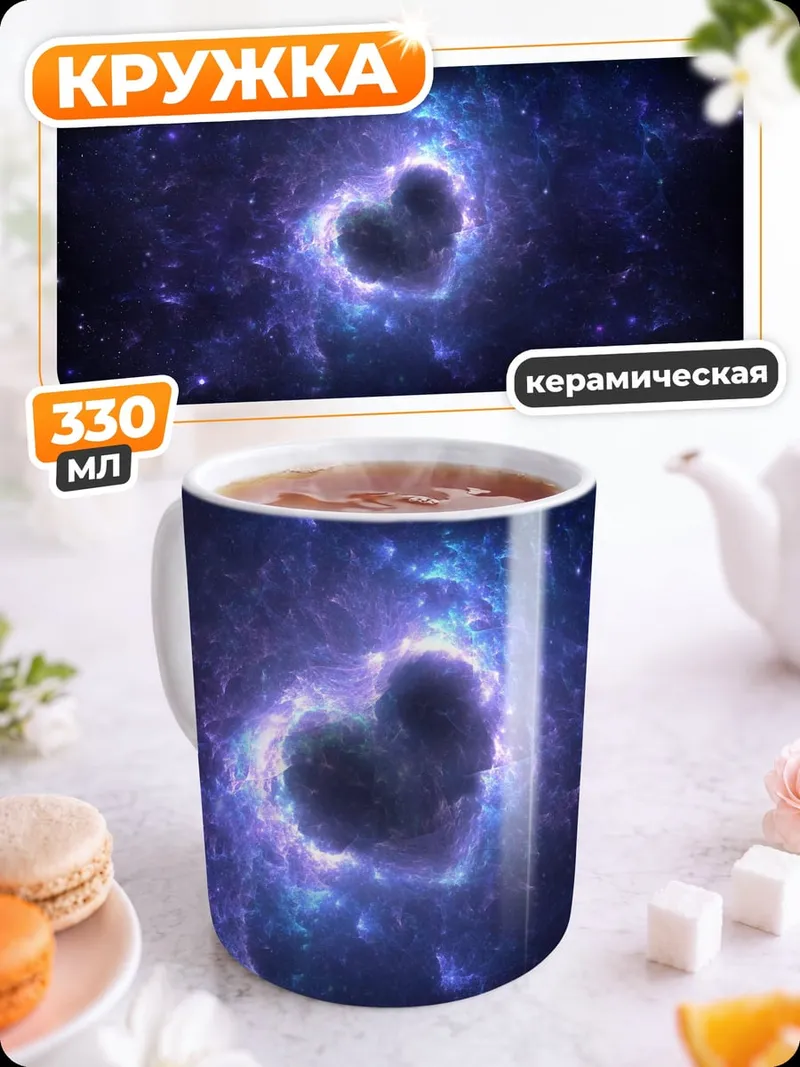 Кружка керамическая Сердце в космосе