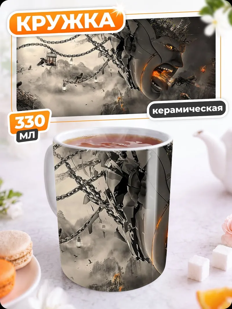 Кружка керамическая Разрушенная маска