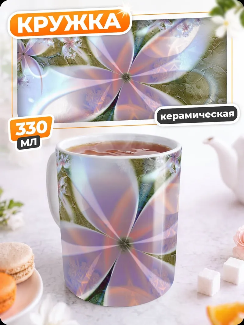 Кружка керамическая Нежные цветы
