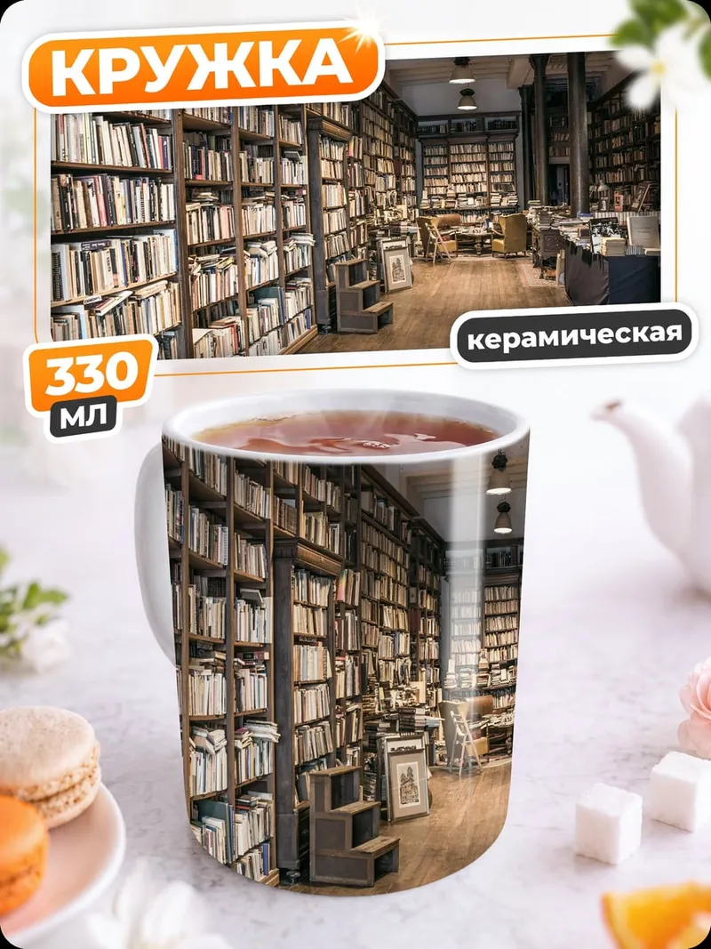 Кружка керамическая Старая библиотека