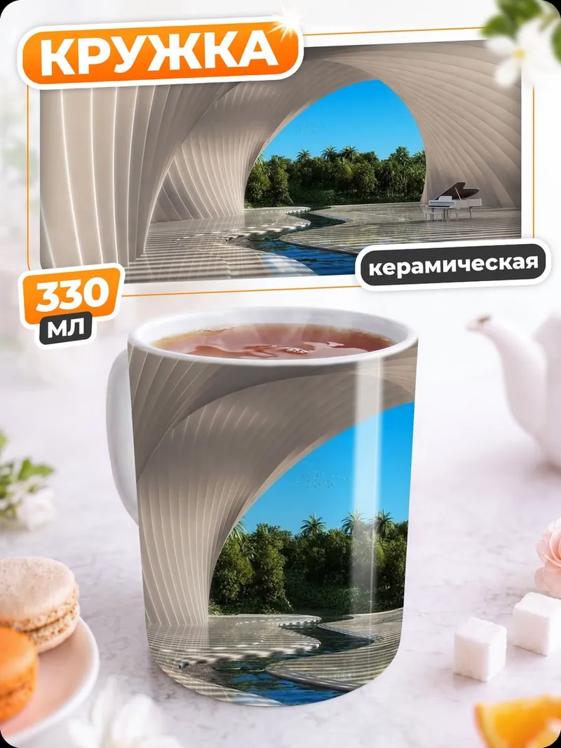 Кружка керамическая футуристический туннель