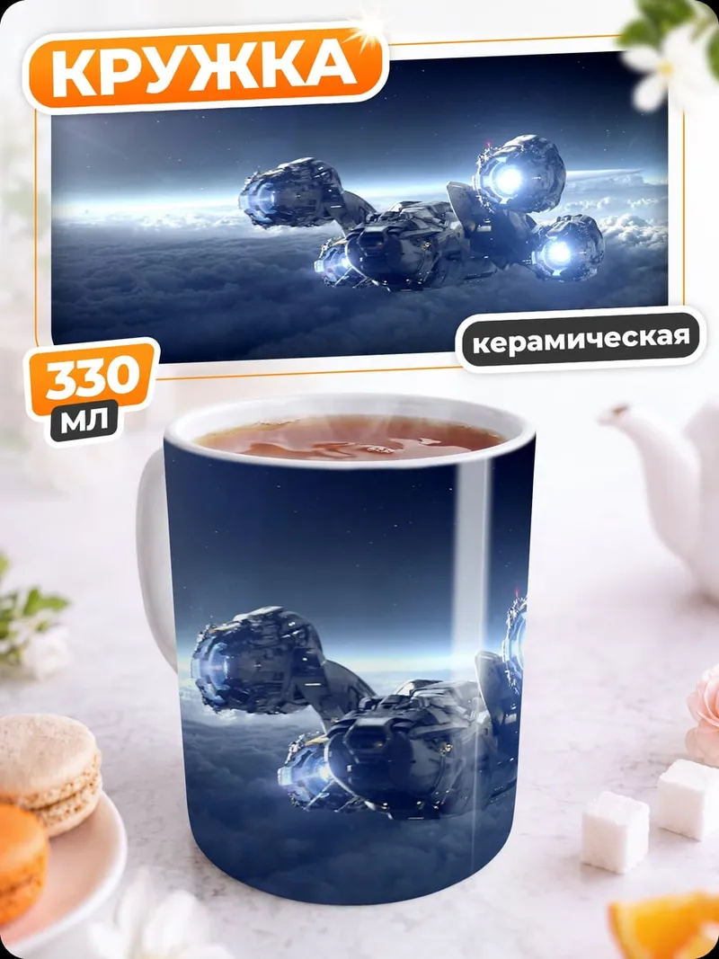 Кружка керамическая Космический корабль