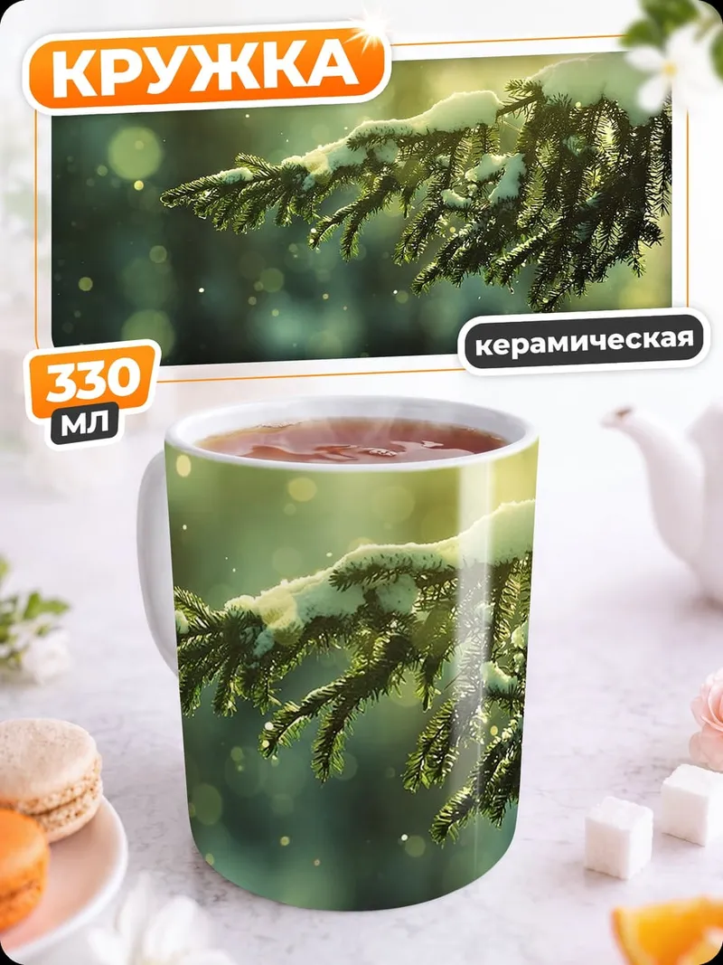 Кружка керамическая Зимняя ель