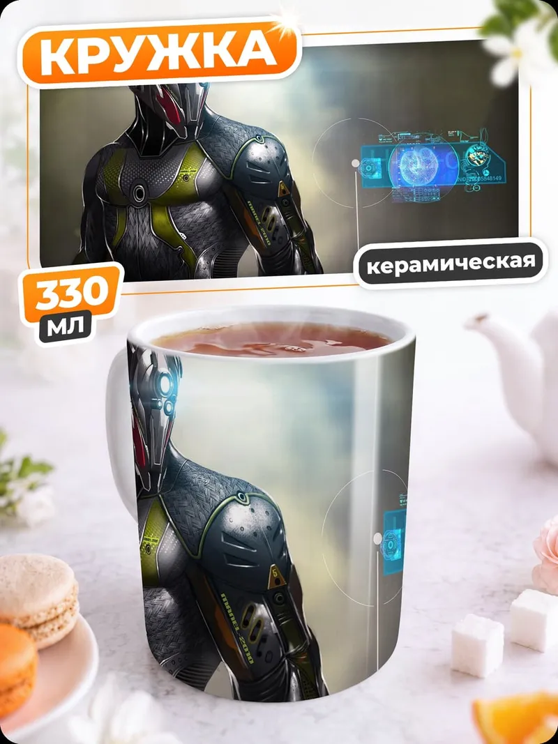 Кружка керамическая Кибернетический воин