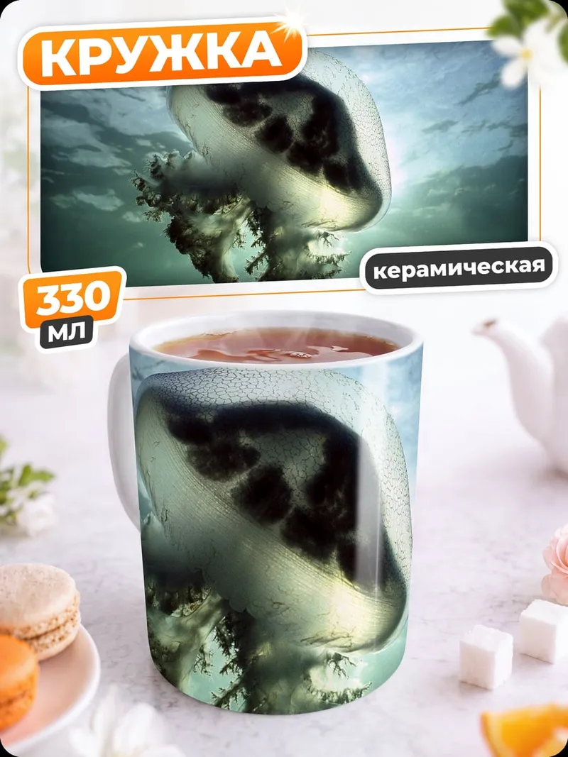 Кружка керамическая Медуза в глубине