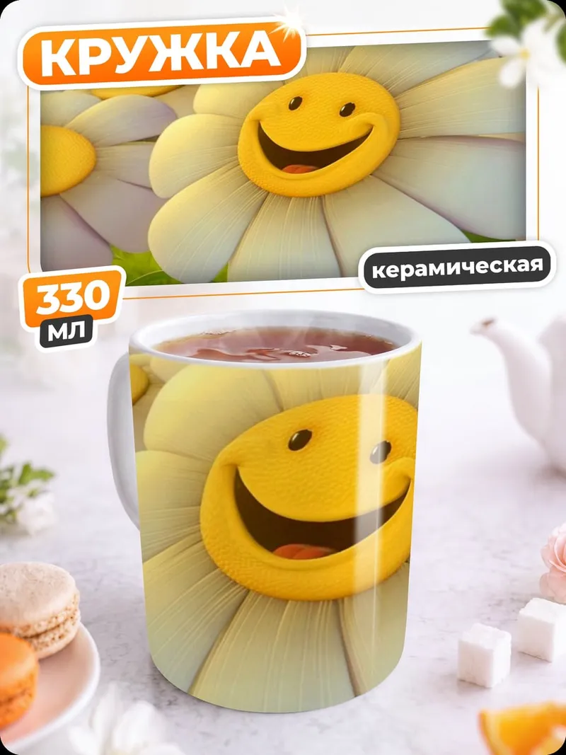 Кружка керамическая Счастливая ромашка