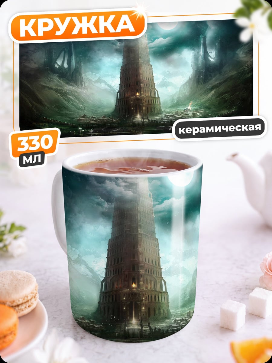 Кружка керамическая Башня в тумане