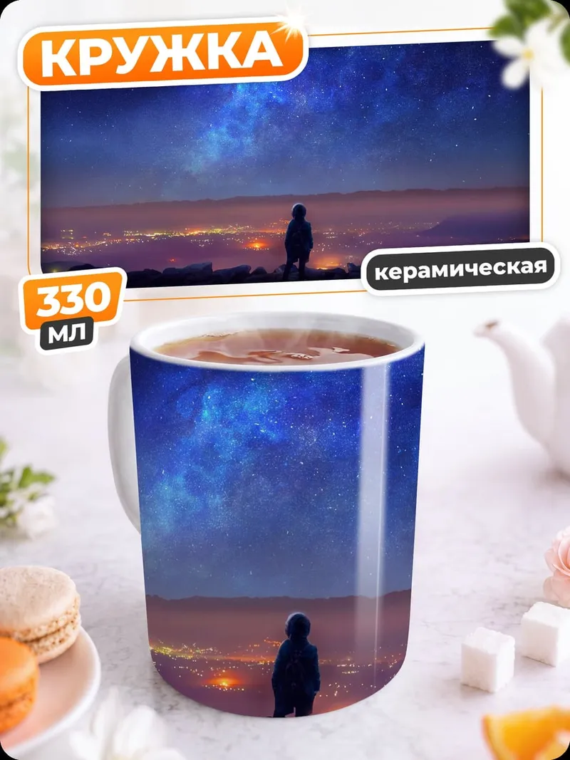 Кружка керамическая Ночное небо