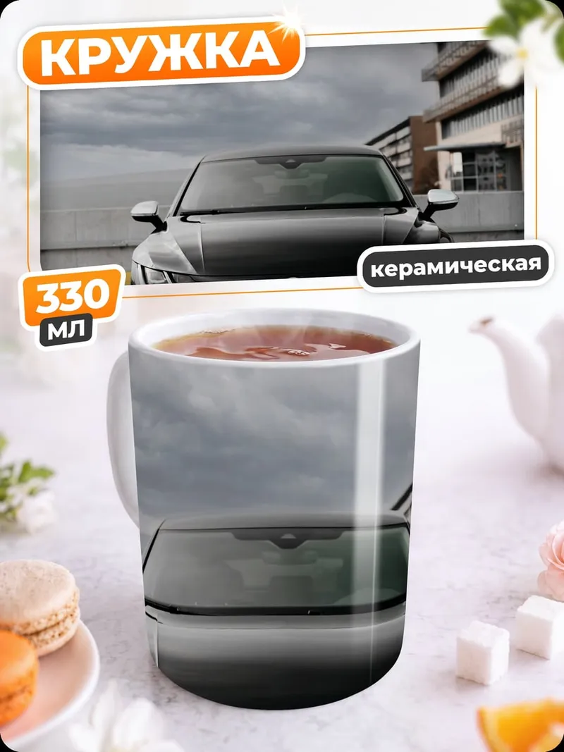 Кружка керамическая Черный седан авто