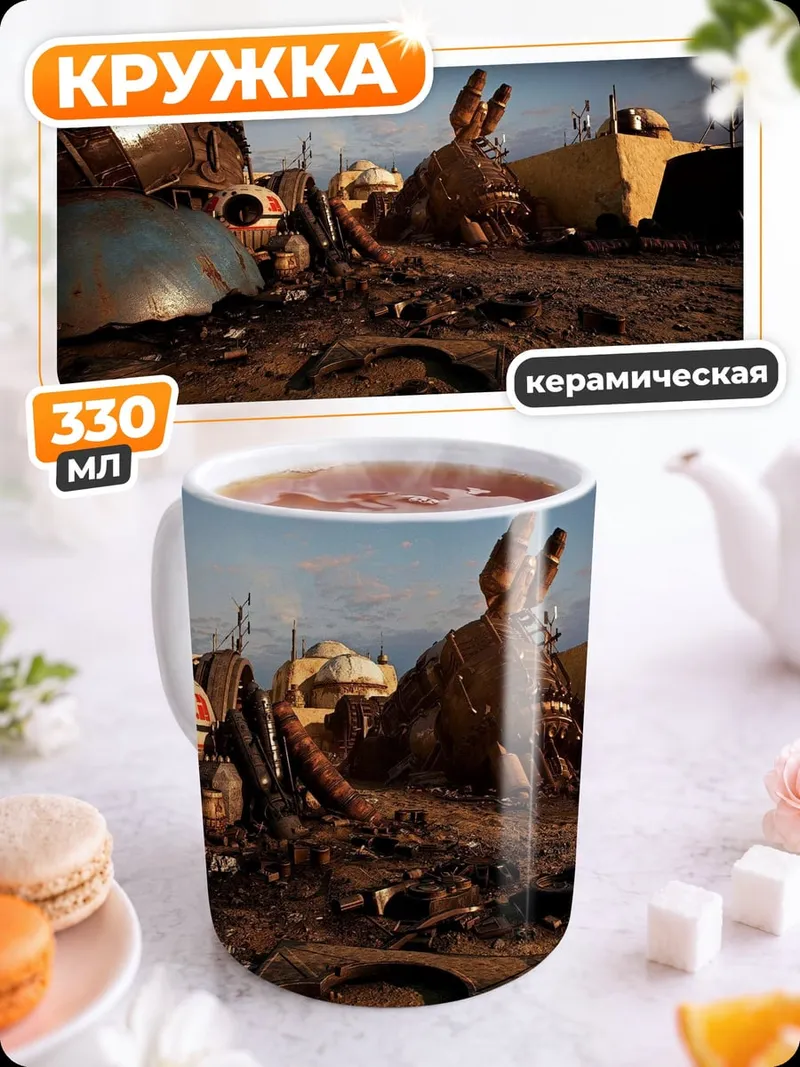 Кружка керамическая постапокалиптический пейзаж