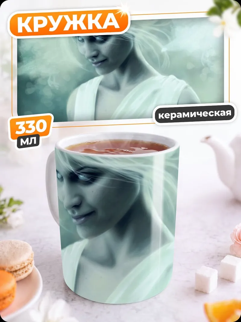Кружка керамическая ангел в тумане