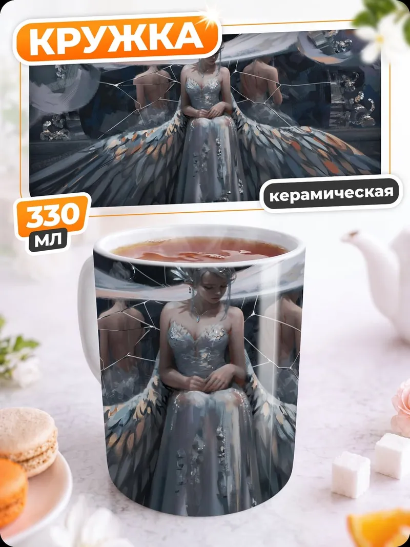 Кружка керамическая Ангел с крыльями