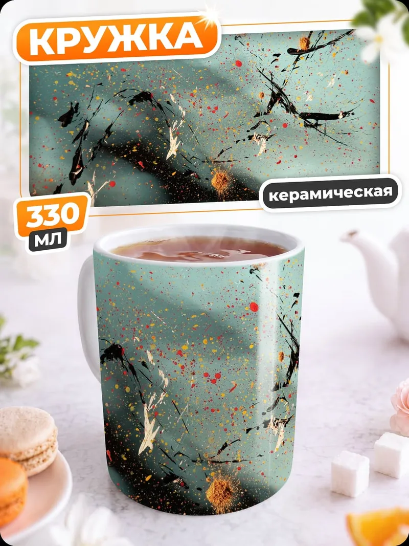 Кружка керамическая Абстрактные брызги краски