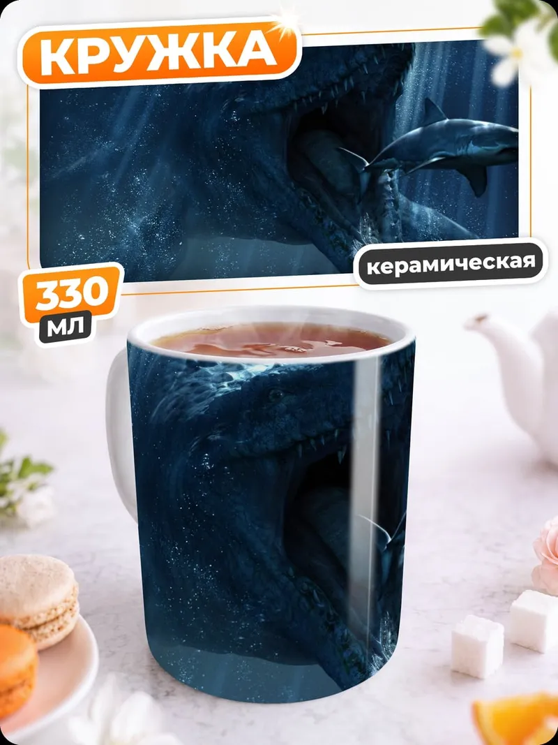 Кружка керамическая Морское чудовище ест