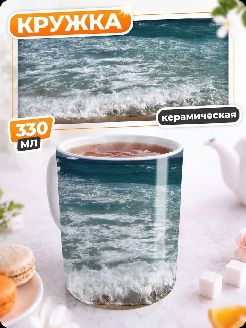 Кружка керамическая морской прибой