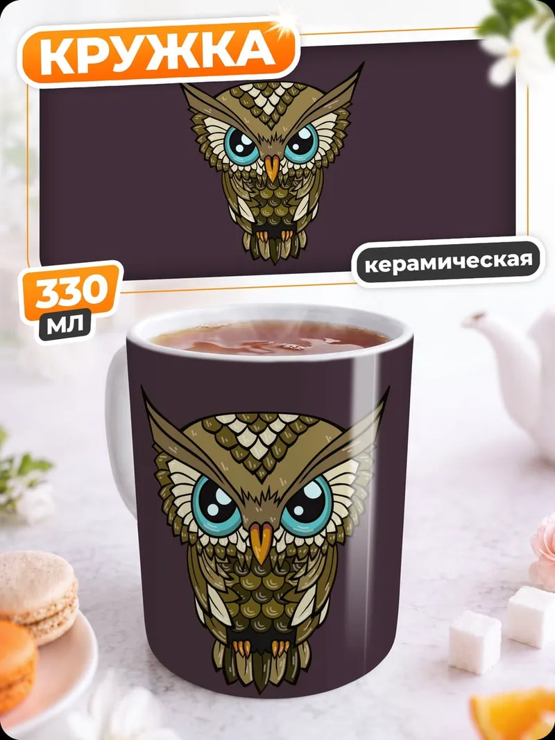Кружка керамическая Стилизованная сова